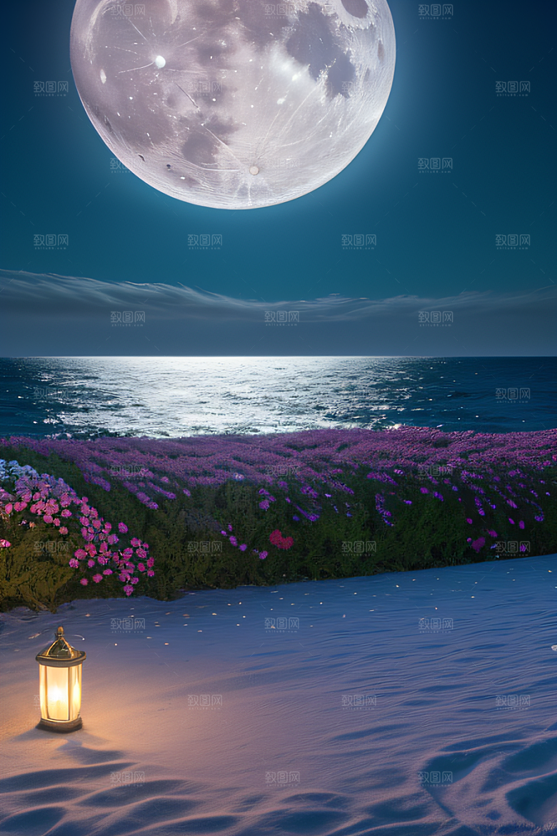 月夜之梦花海的幻境