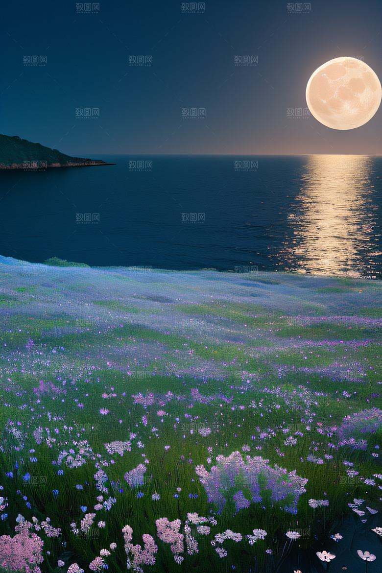 月夜之梦花海的幻境