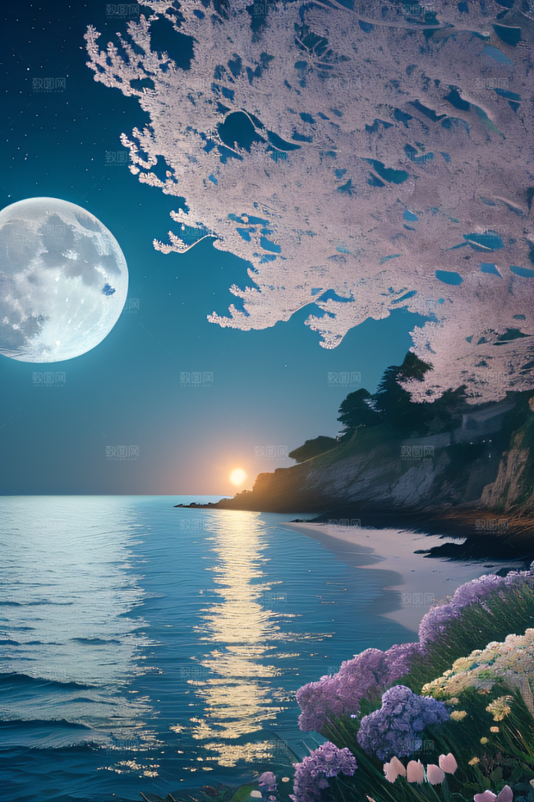 月夜之梦花海的幻境