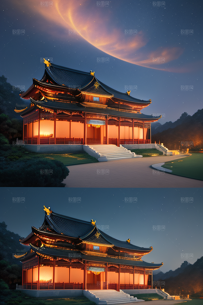 金色华宫童话般的风景