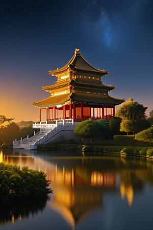 中国宫殿之美金色风华