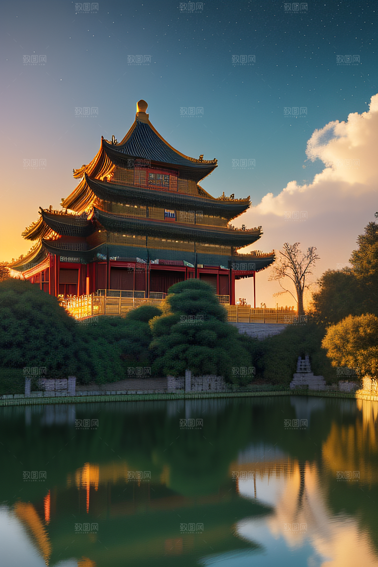 中国宫殿之美金色风华