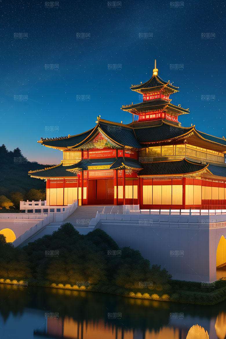 中国宫殿之美金色风华