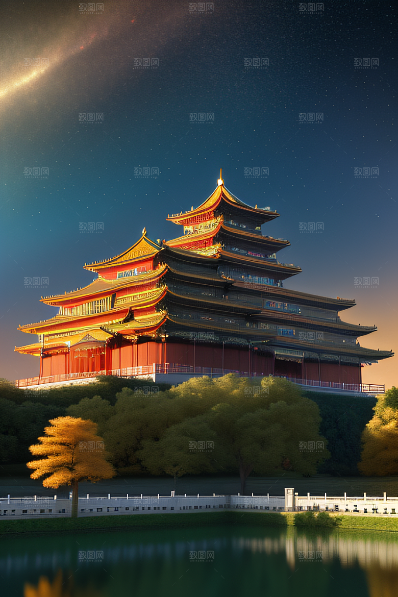 中国宫殿之美金色风华