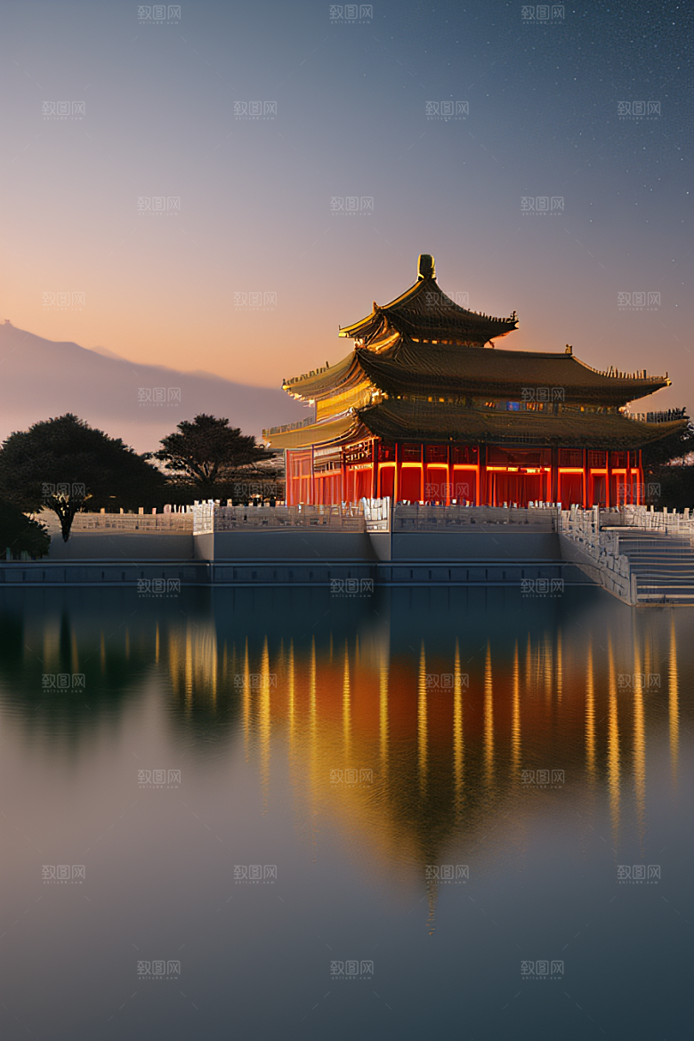 华丽宫殿花园仙境