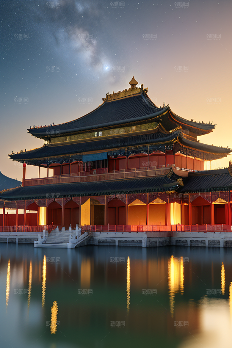 华丽宫殿花园仙境