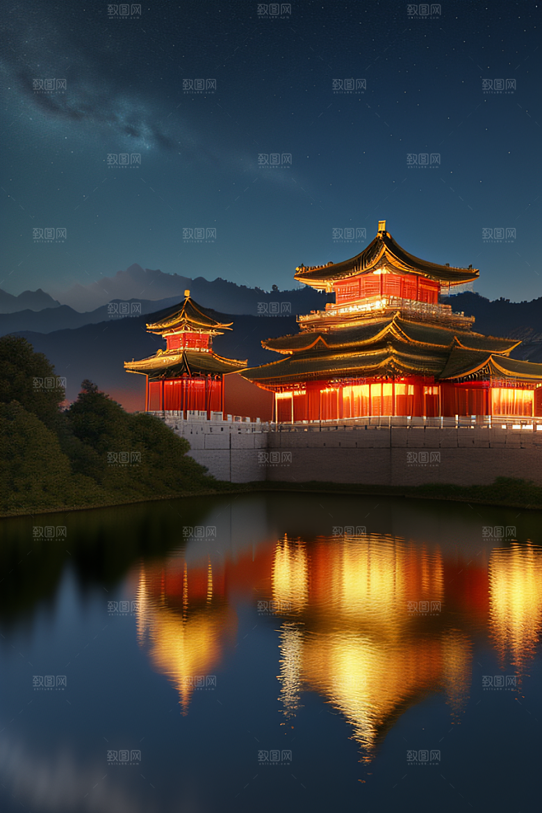 金色梦幻华丽宫殿