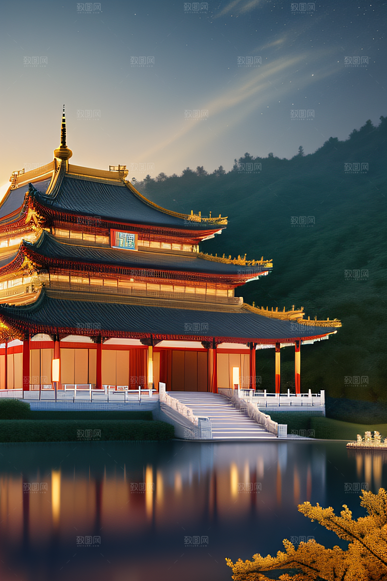 金色梦幻华丽宫殿