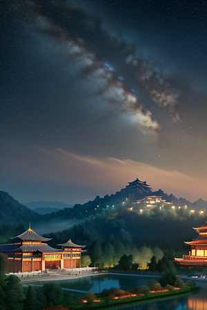金色梦幻华丽宫殿