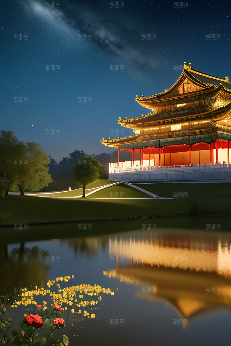 金色梦幻华丽宫殿