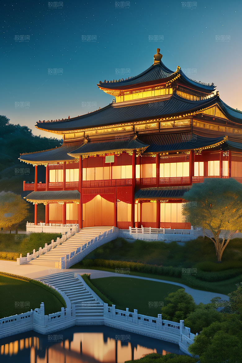 金色梦幻华丽宫殿