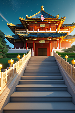 金色梦幻华丽宫殿