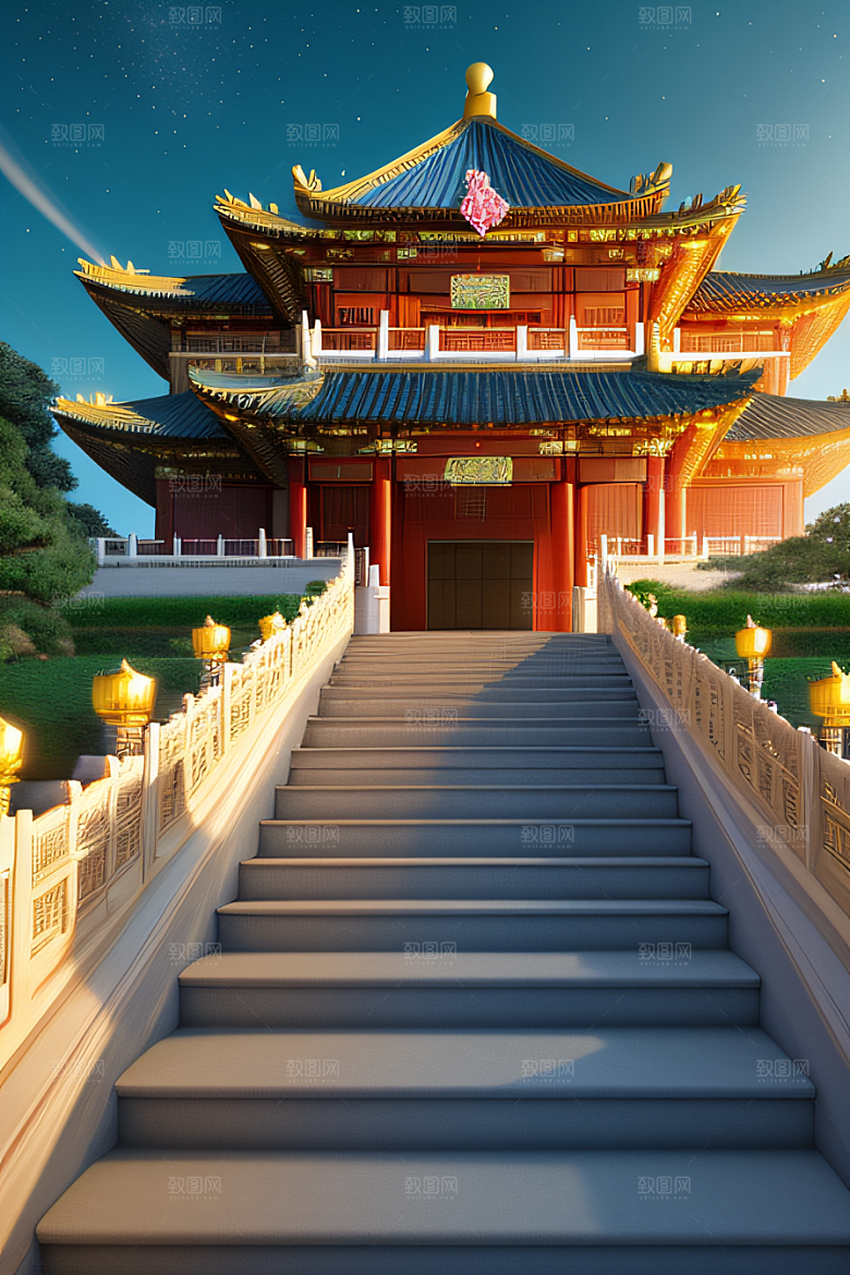 金色梦幻华丽宫殿