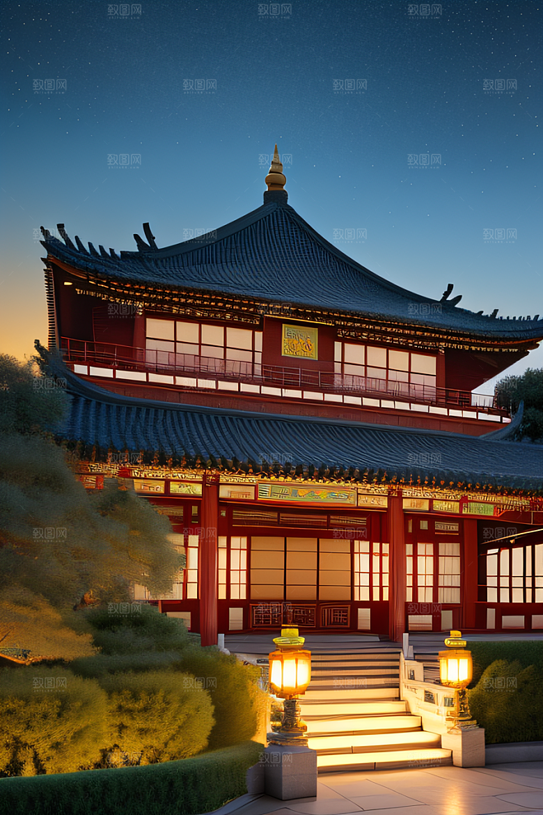 神秘的中国宫殿童话般的景色