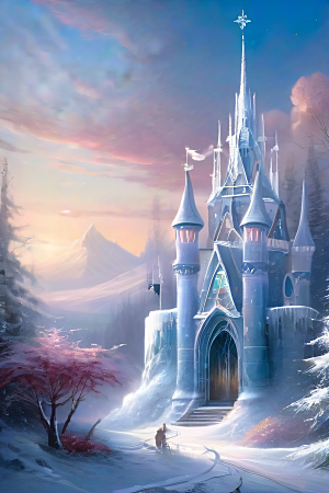 冰雪之梦冰雪城堡与冰玫瑰的奇幻美景