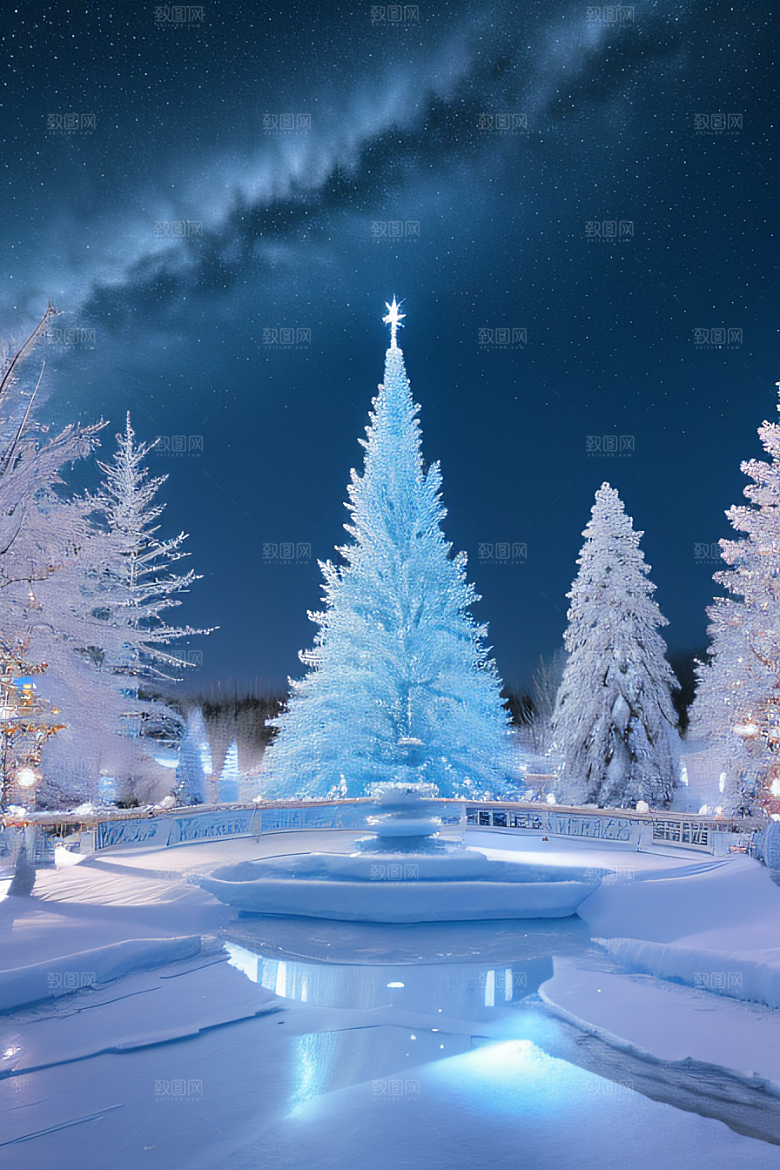 冰雪城堡与冰玫瑰的幻幽之美