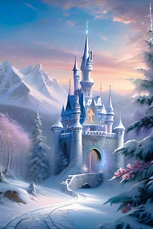 冰雪幻境之旅冰雪城堡与冰玫瑰的幻幽之美