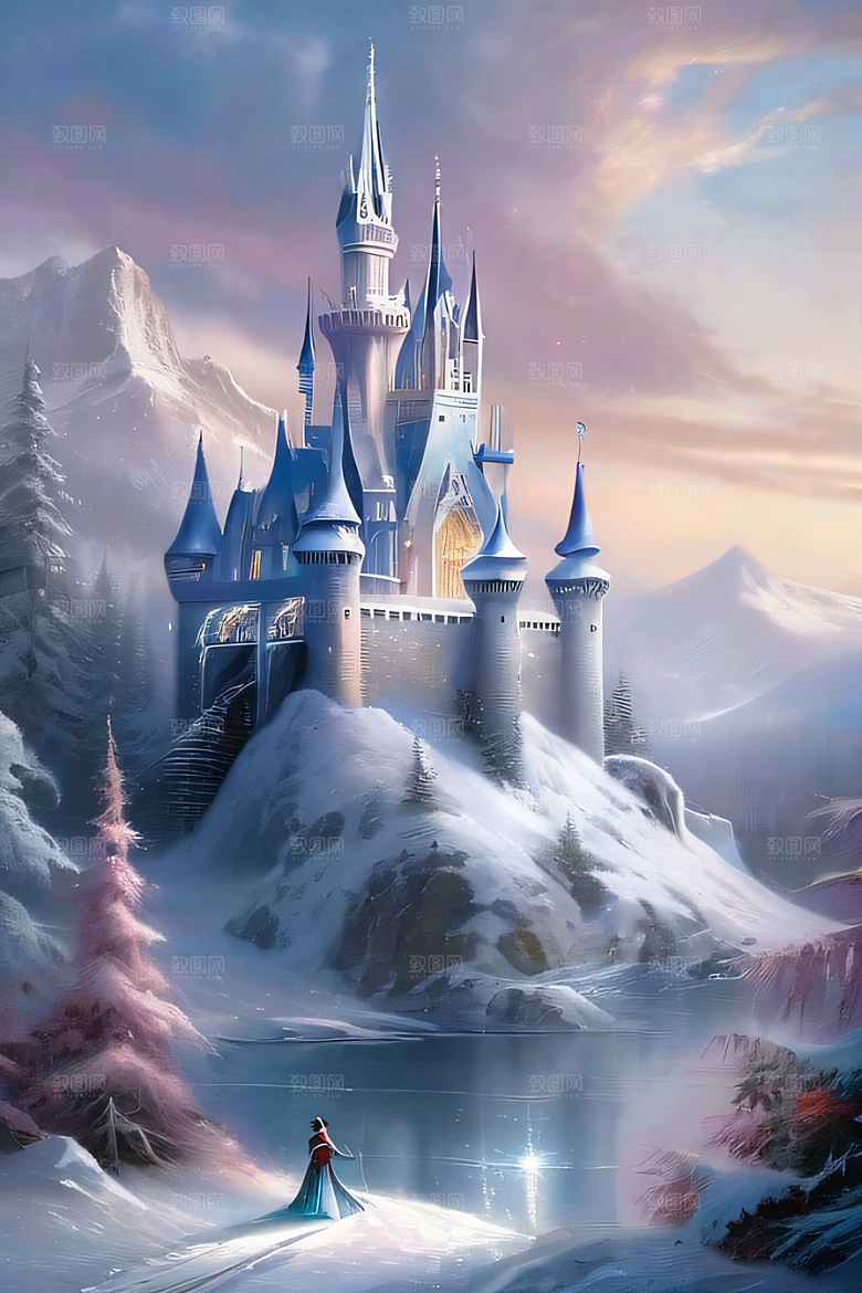 冰雪幻境之旅冰雪城堡与冰玫瑰的幻幽之美