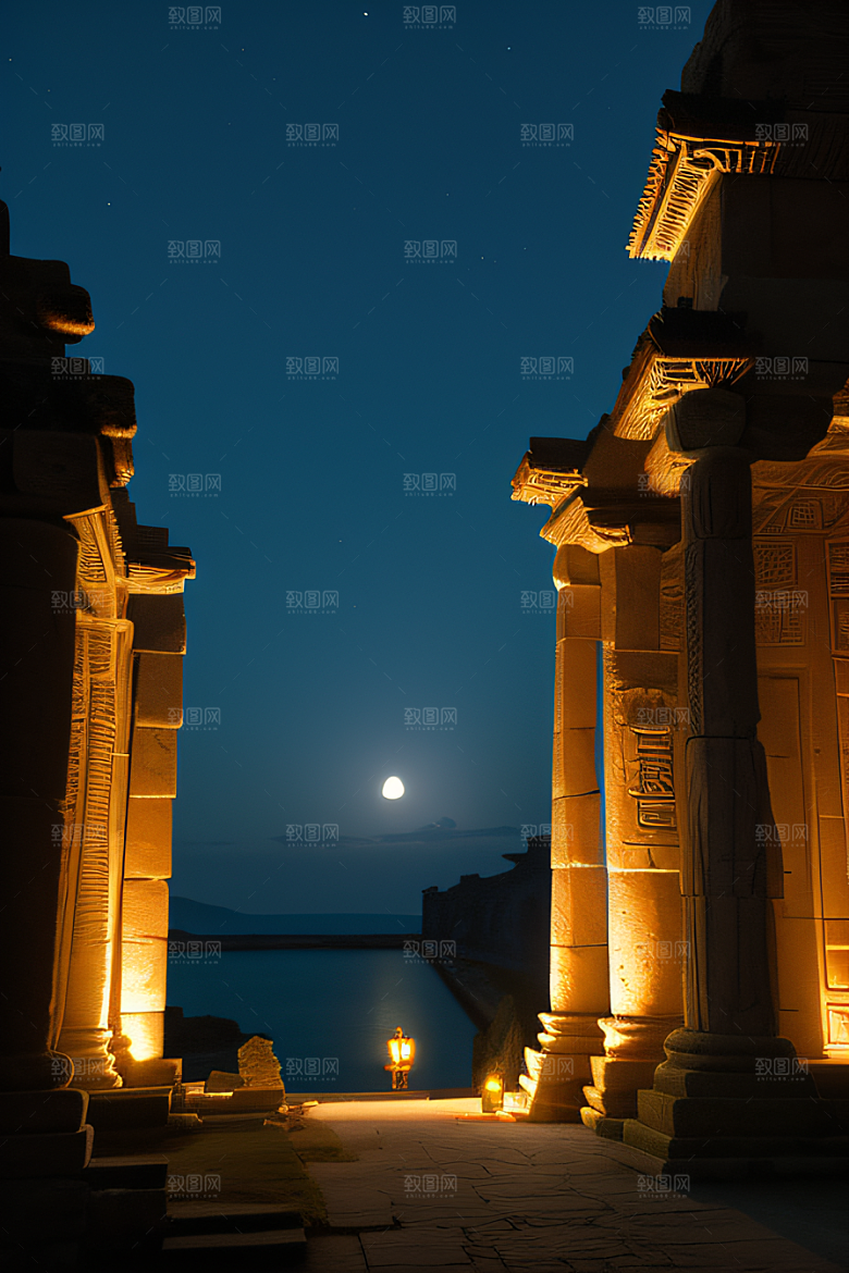 神秘废墟之旅月夜下的亚特兰蒂斯神庙