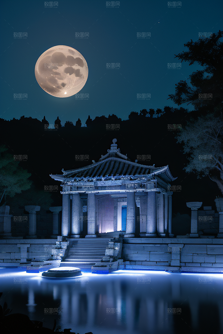 神秘古迹月夜下的亚特兰蒂斯神庙之谜