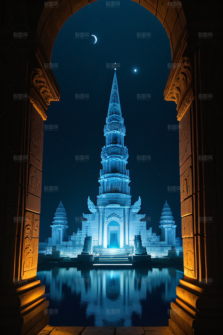 神秘古迹月夜下的亚特兰蒂斯神庙之谜
