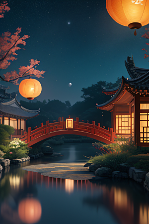 极致精确度江南风格建筑的细节描绘