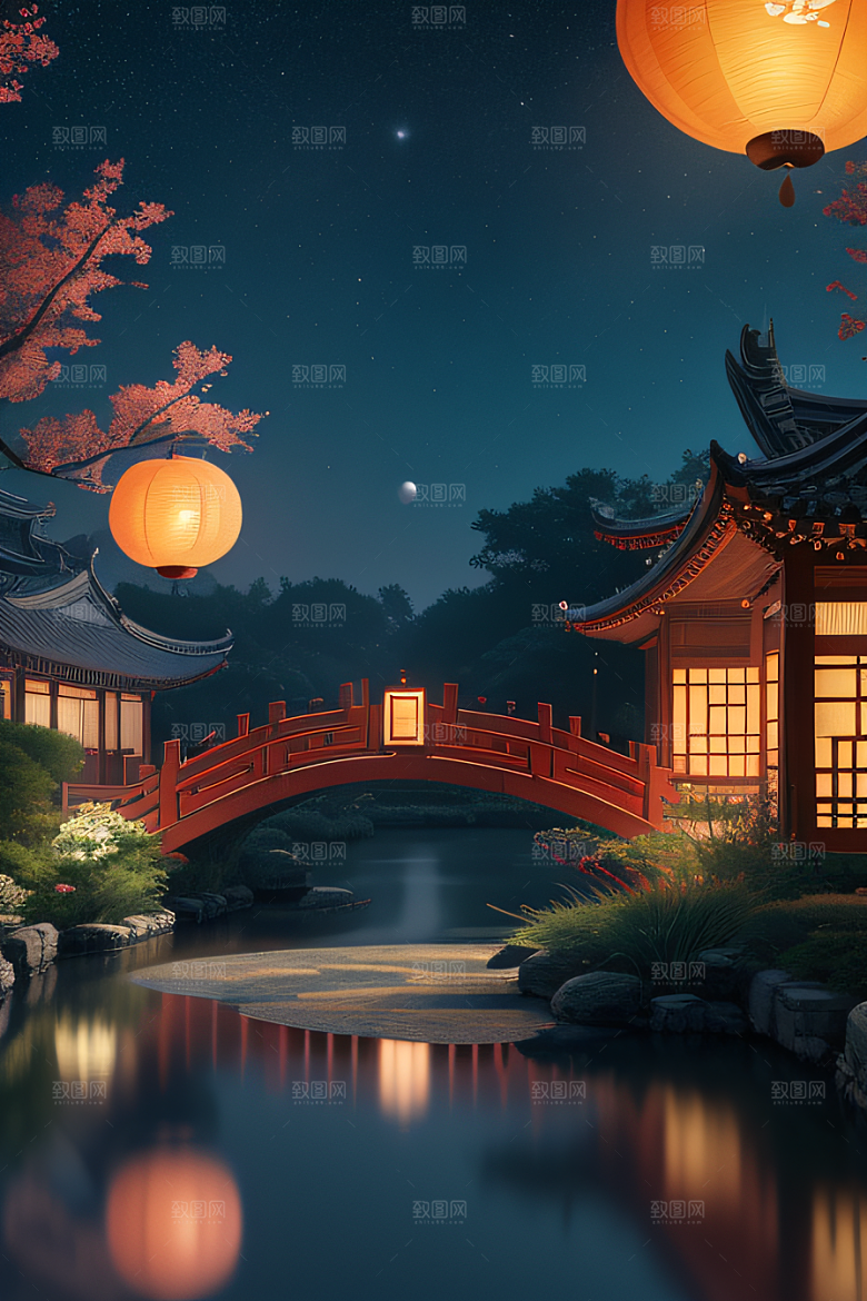 极致精确度江南风格建筑的细节描绘