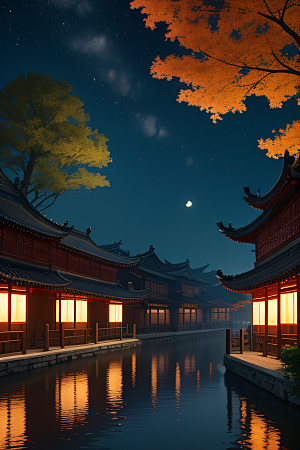 极致精确度江南风格建筑的细节描绘