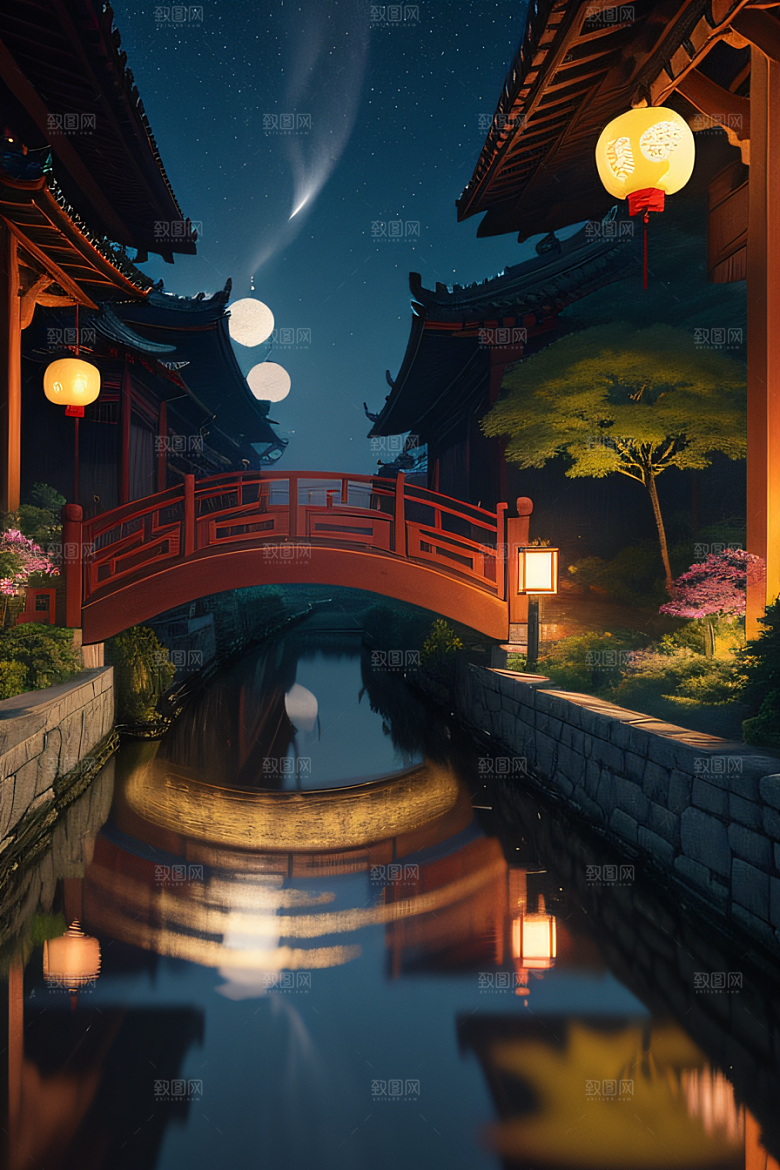 极致精确度江南风格建筑的细节描绘