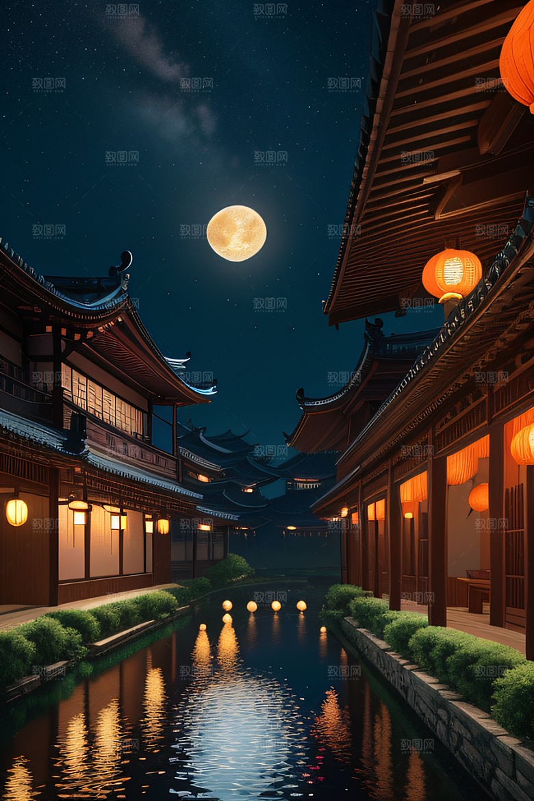 极致精确度江南风格建筑的细节描绘