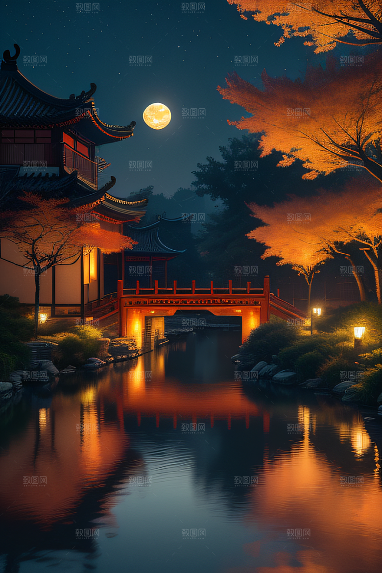 极致精确度江南风格建筑的细节描绘
