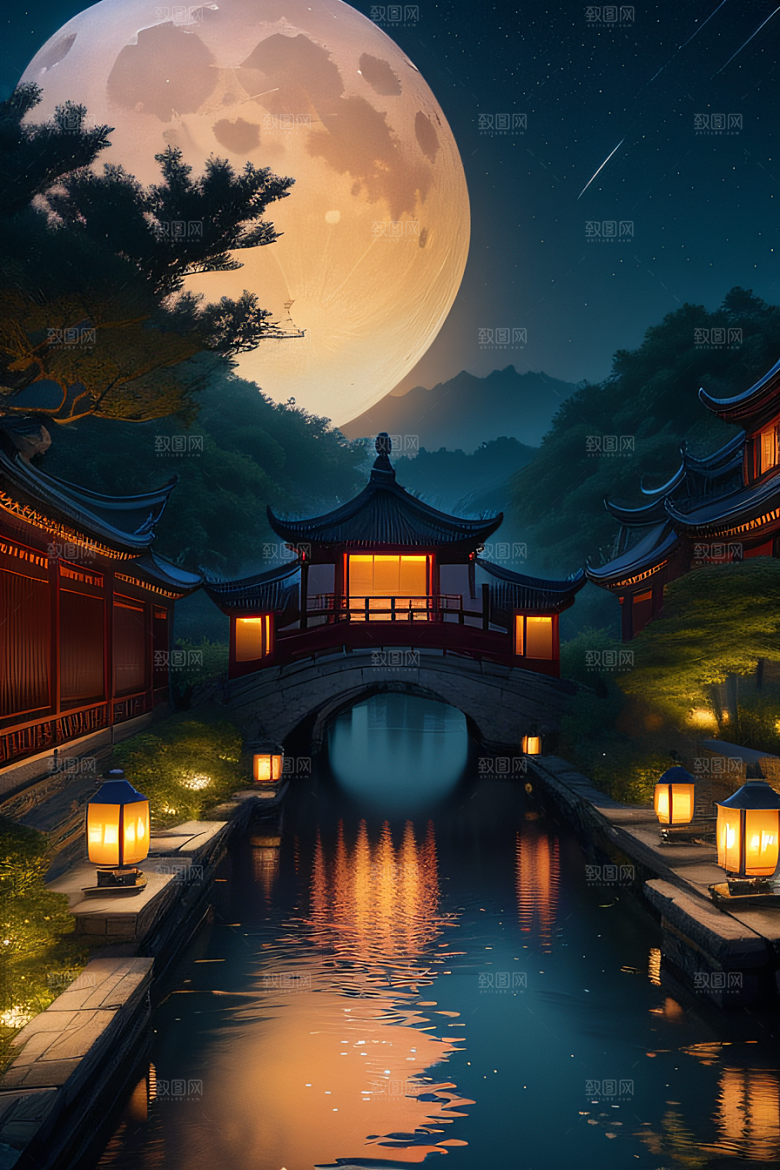 极致精确度江南风格建筑的细节描绘