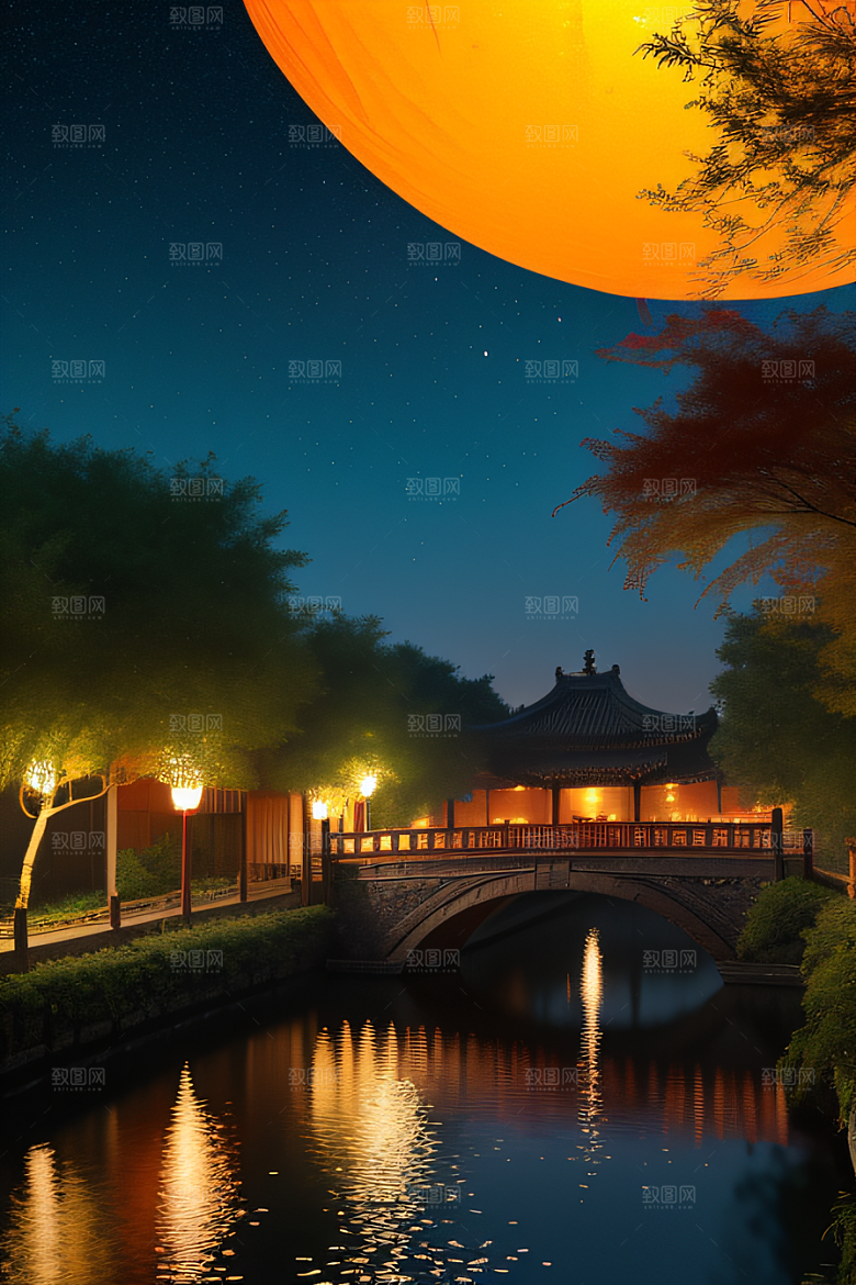辉煌划过流星与月亮的璀璨