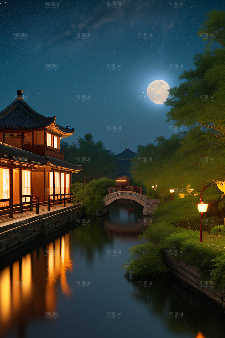 梦幻中秋现实与幻想的交融