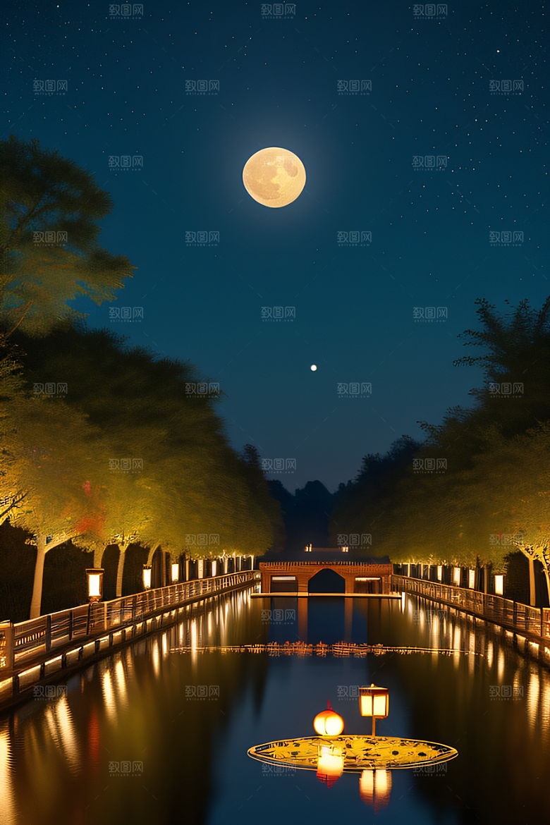 梦幻中秋现实与幻想的交融