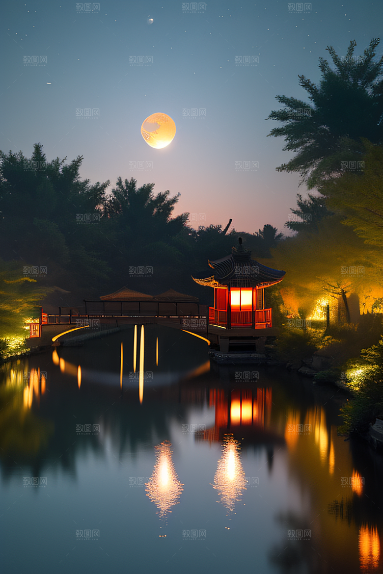 极致精确度江南风格建筑的细节描绘