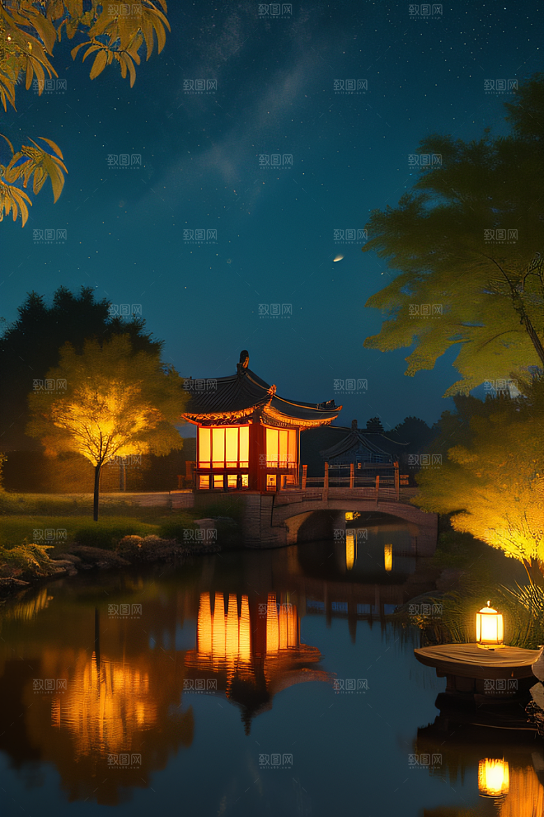 极致精确度江南风格建筑的细节描绘