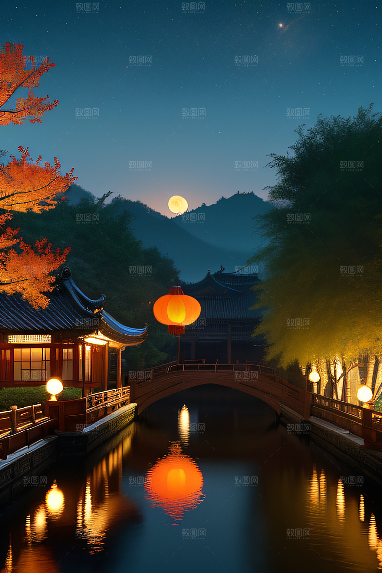 极致精确度江南风格建筑的细节描绘
