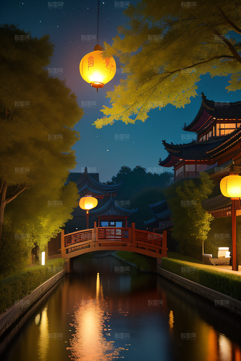 极致精确度江南风格建筑的细节描绘