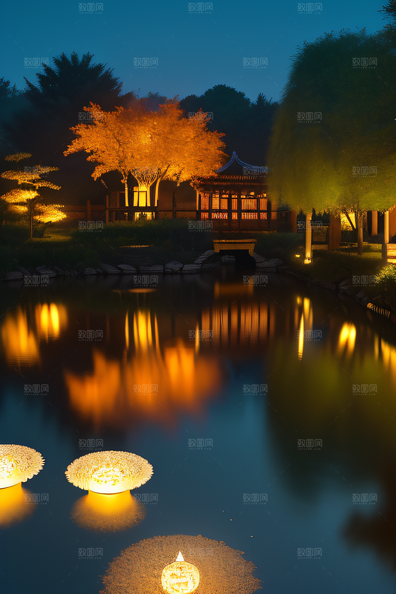 极致精确度江南风格建筑的细节描绘