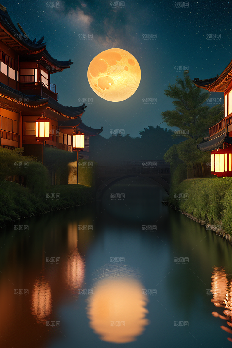 极致精确度江南风格建筑的细节描绘