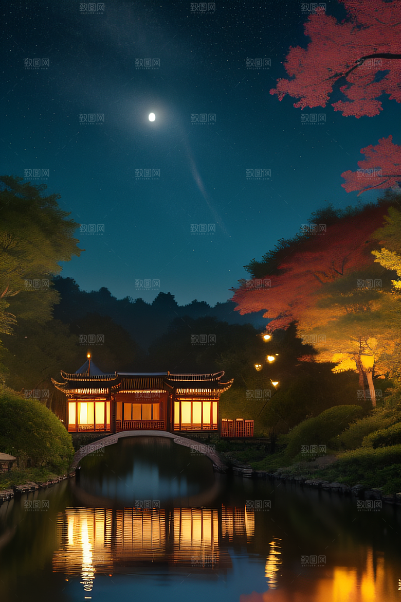 极致精确度江南风格建筑的细节描绘