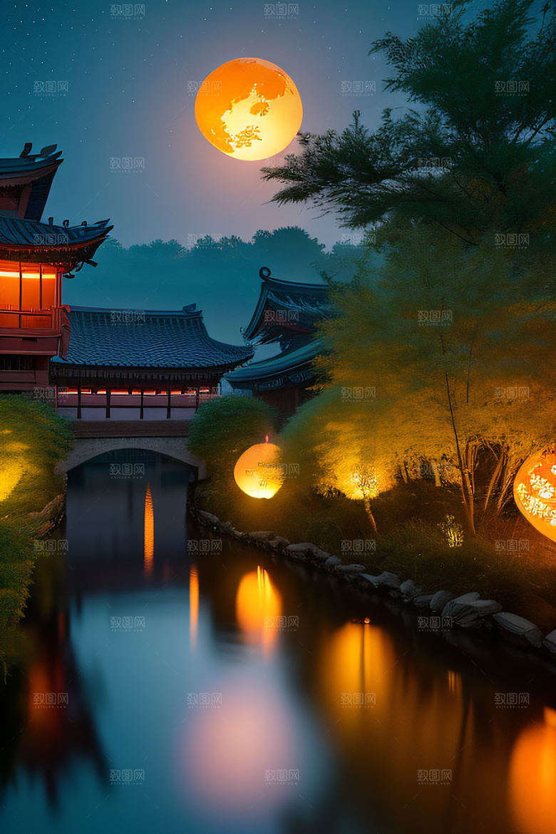 极致精确度江南风格建筑的细节描绘