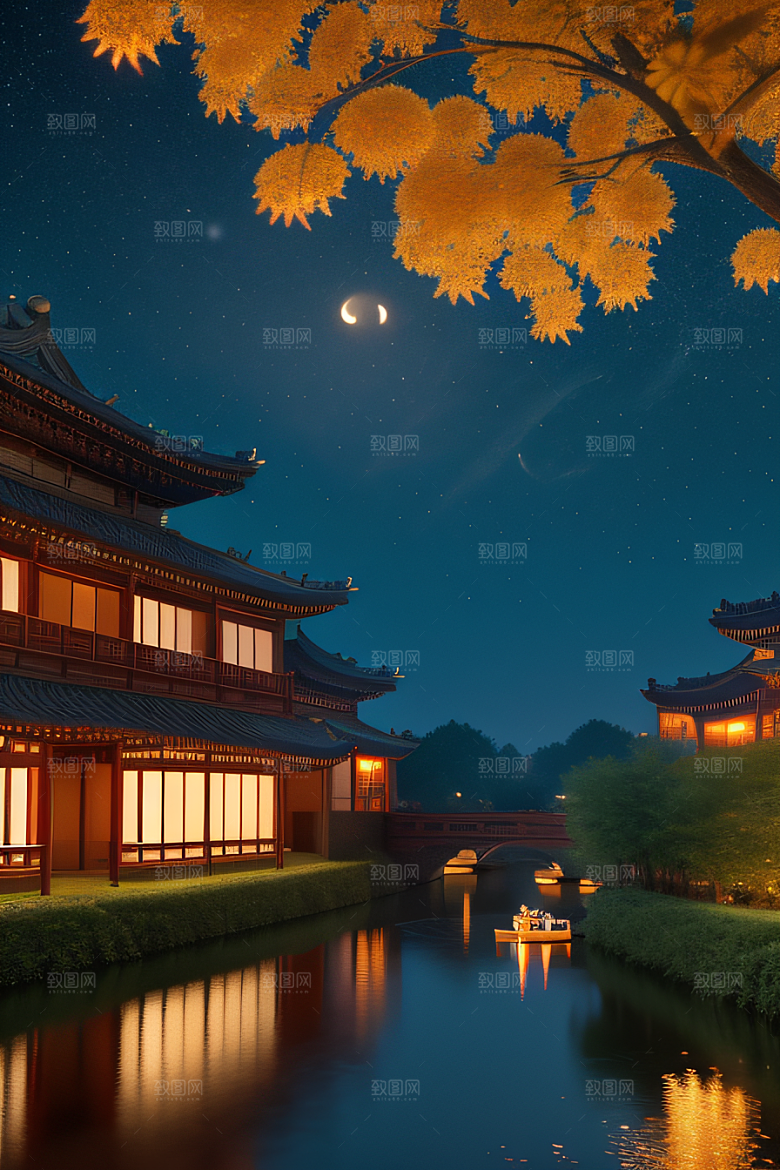 超现实中秋梦幻画面的奇观
