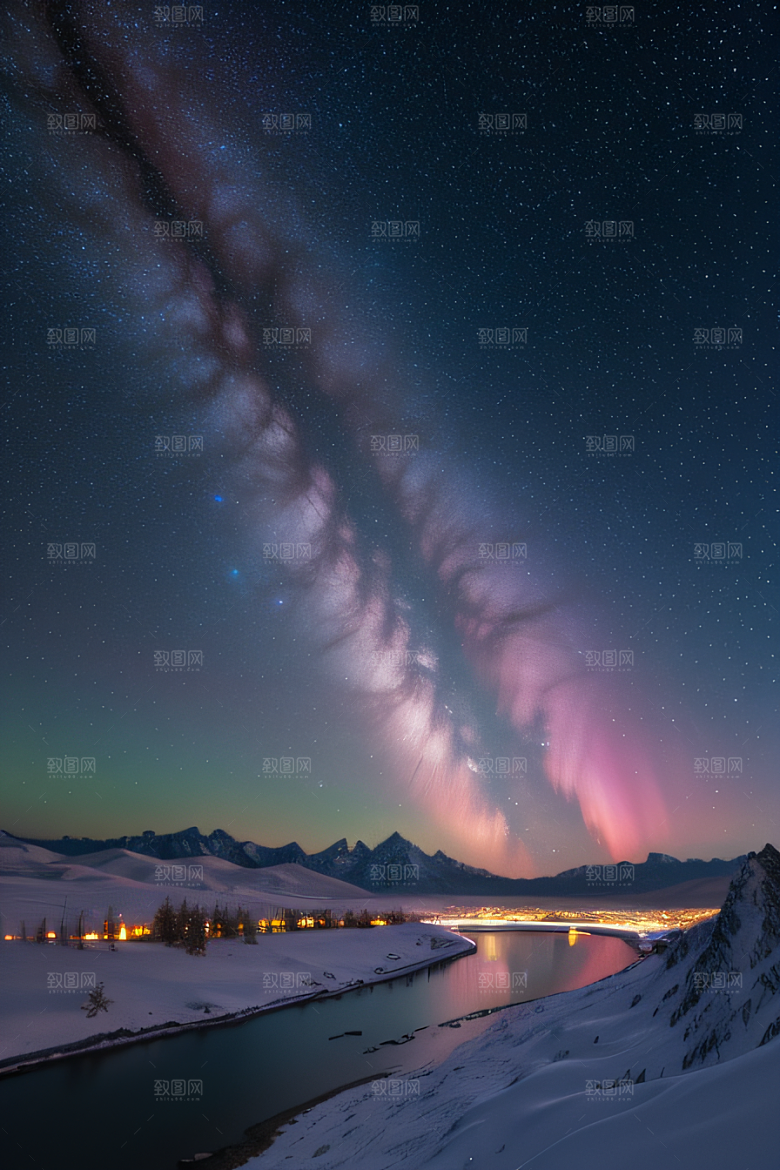 白雪皑皑中的粉色奇观