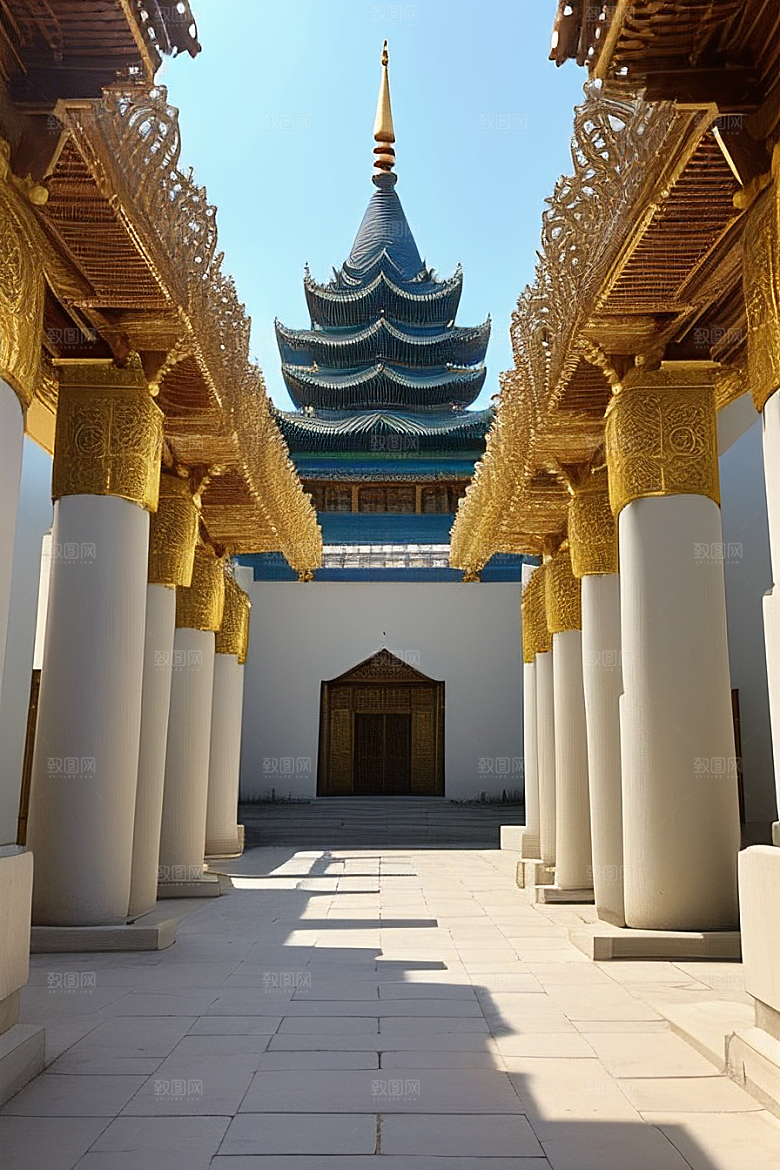 庄重肃穆庄重寺庙的宗教仪式