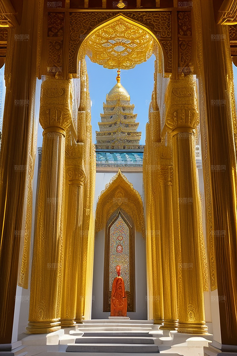 神圣庄严庄重寺庙的宗教仪式