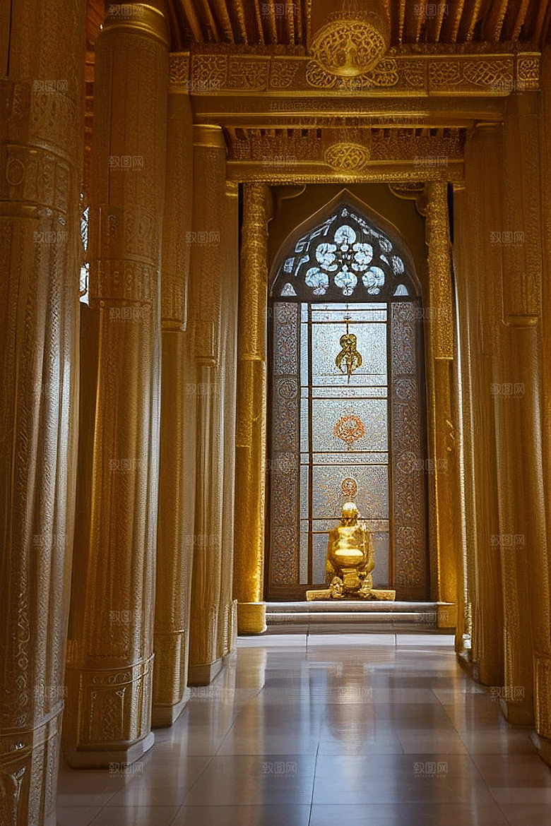 神秘庄严庄重寺庙的仪式感