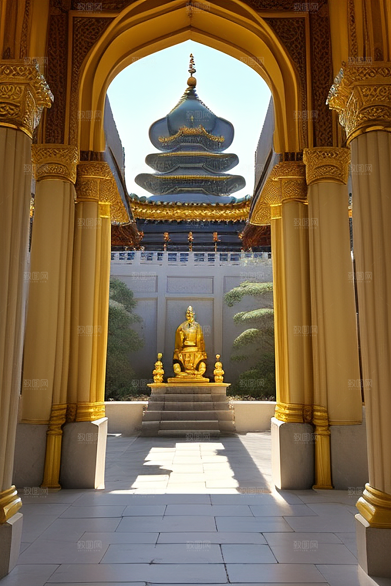 古韵悠长庄重寺庙的神圣气息