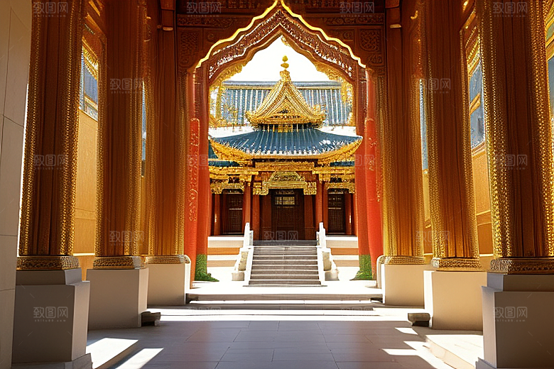 古韵悠长庄重寺庙的神圣气息